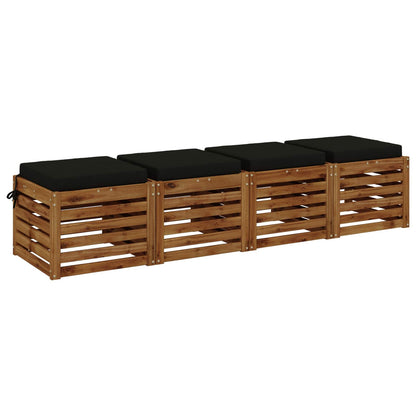 4-Piece Seat Cushions SOEST 4 pcs 100% Polyester Black