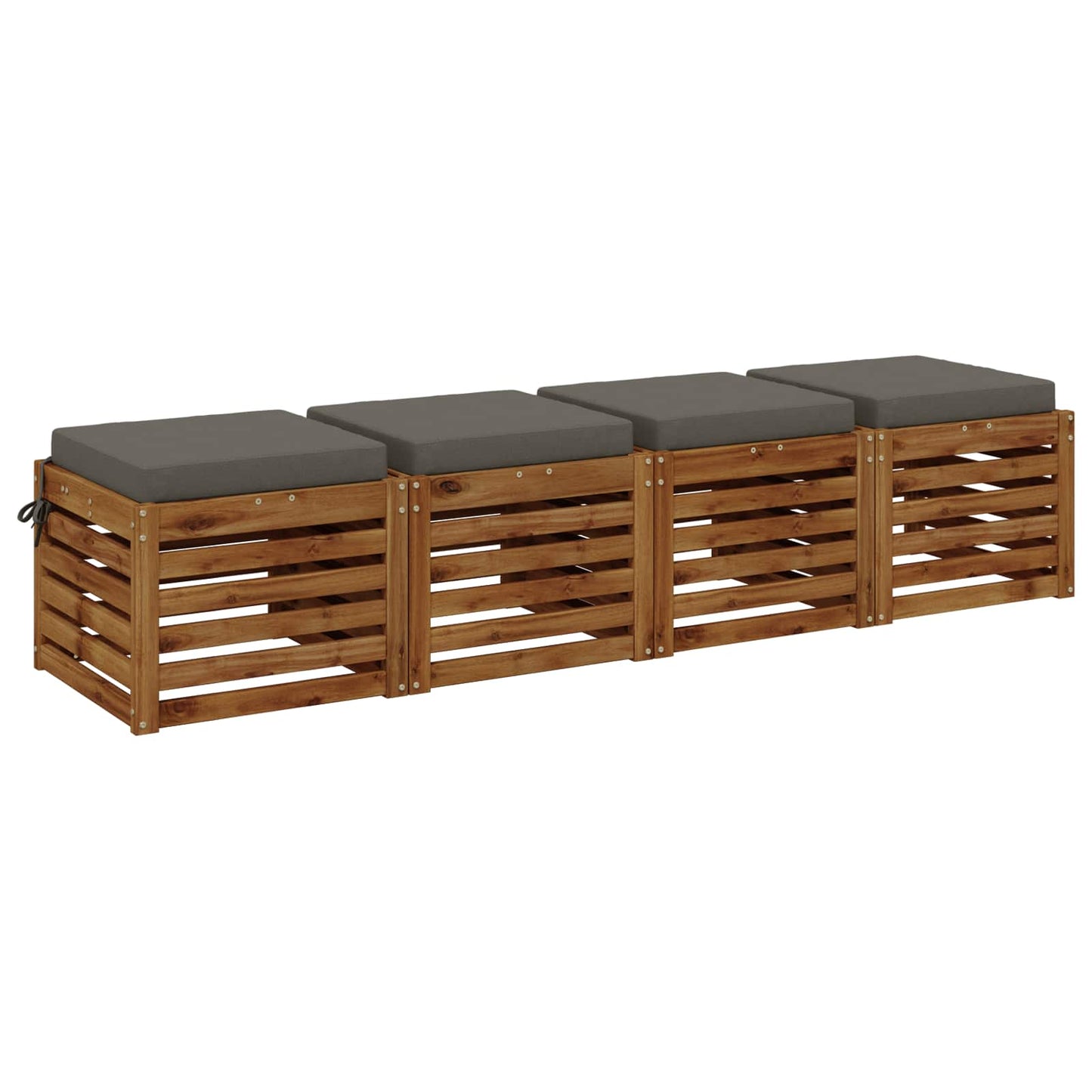 4-Piece Seat Cushions SOEST 4 pcs 100% Polyester Grey