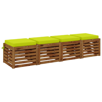 4-Piece Seat Cushions SOEST 4 pcs 100% Polyester Bright Green