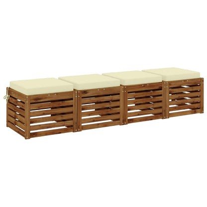 4-Piece Seat Cushions SOEST 4 pcs 100% Polyester Cream