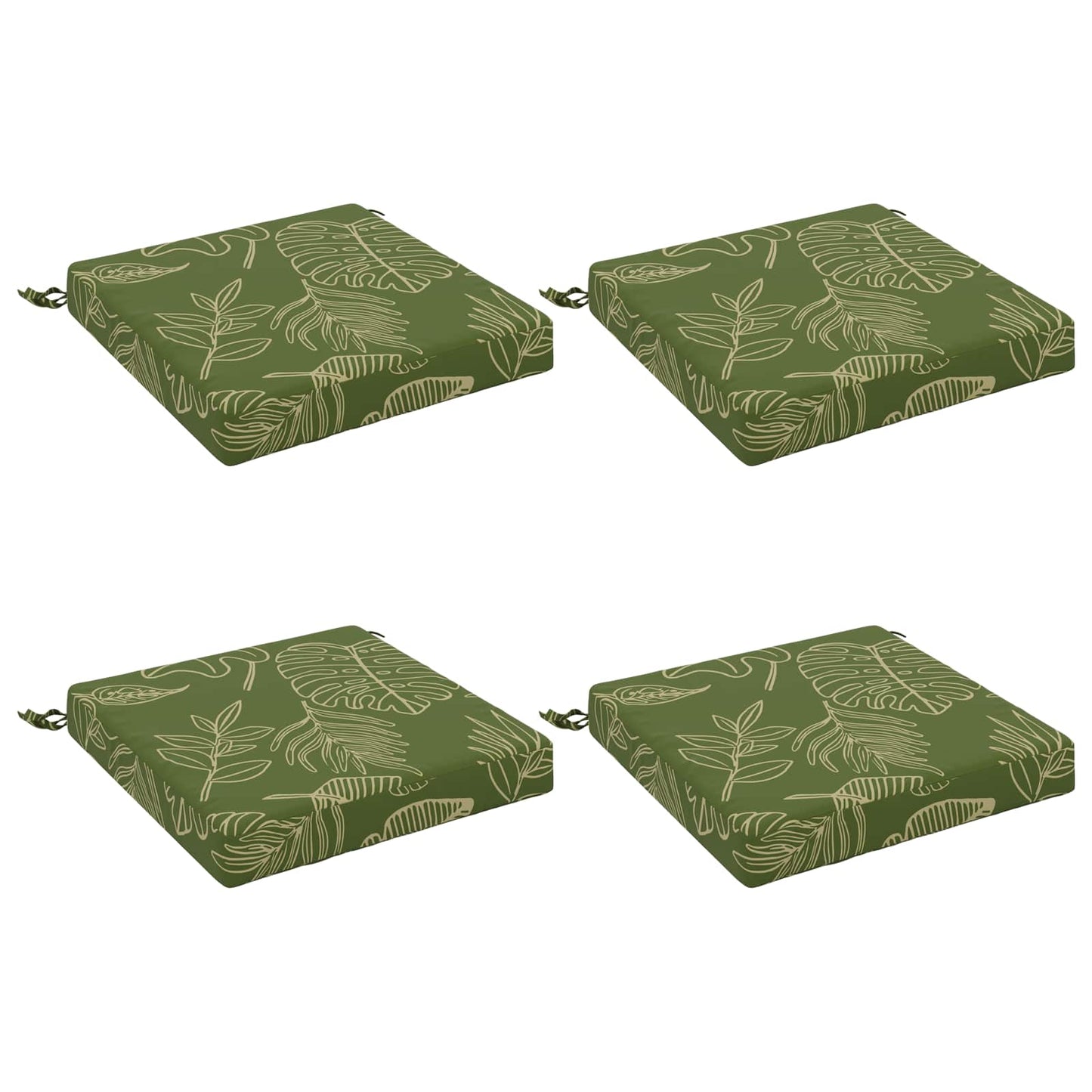 4-Piece Seat Cushions SOEST 4 pcs 100% Polyester Leaf Design