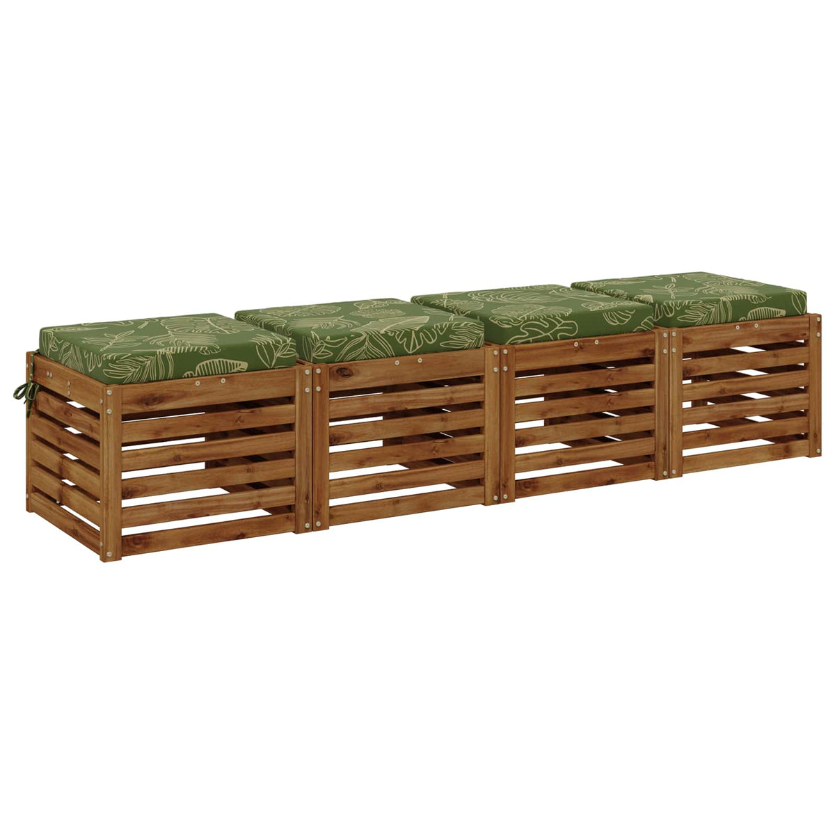 4-Piece Seat Cushions SOEST 4 pcs 100% Polyester Leaf Design