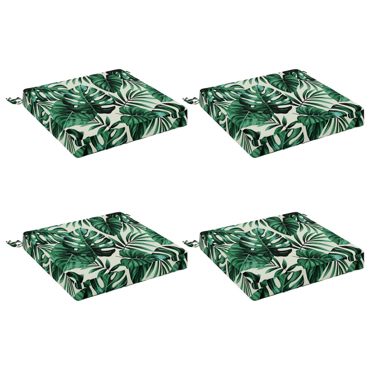 4-Piece Seat Cushions SOEST 4 pcs 100% Polyester Leaf Pattern