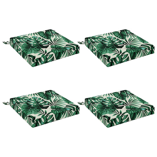 4-Piece Seat Cushions SOEST 4 pcs 100% Polyester Leaf Pattern