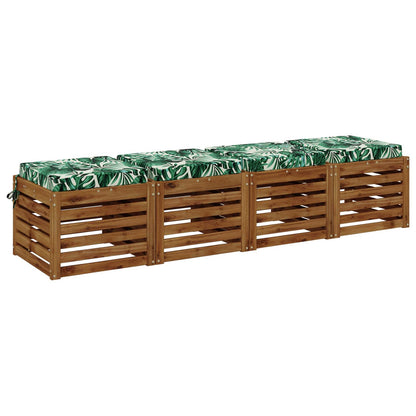 4-Piece Seat Cushions SOEST 4 pcs 100% Polyester Leaf Pattern