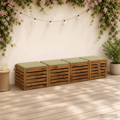 4-Piece Seat Cushions SOEST 4 pcs 100% Polyester Light Green