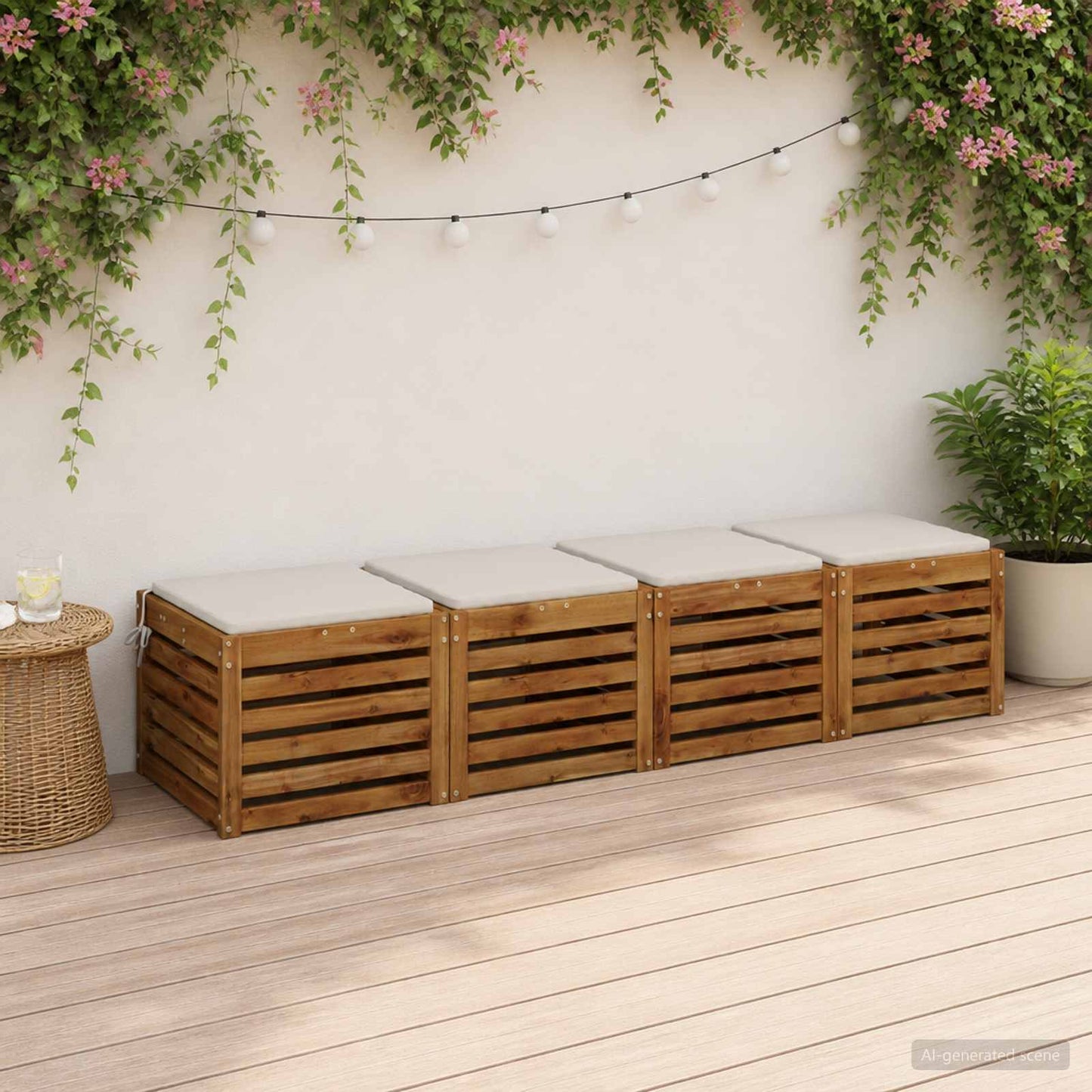 4-Piece Seat Cushions SOEST 4 pcs 100% Polyester White