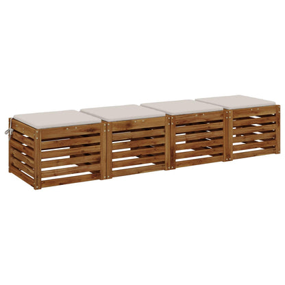 4-Piece Seat Cushions SOEST 4 pcs 100% Polyester White