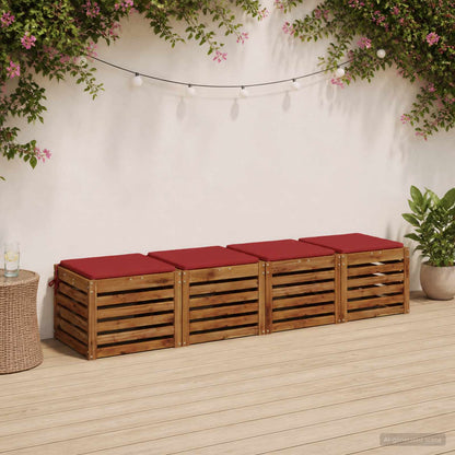4-Piece Seat Cushions SOEST 4 pcs 100% Polyester Red