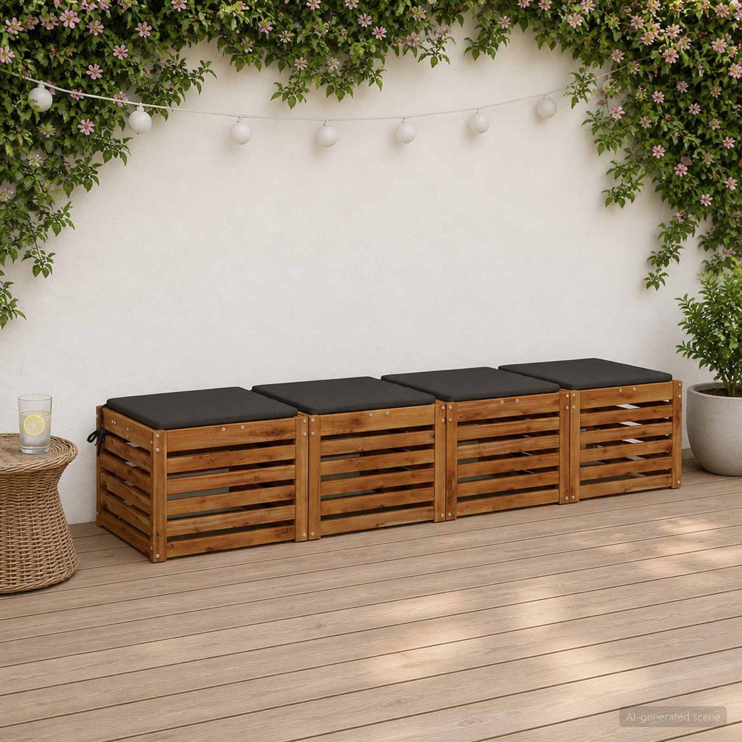 4-Piece Seat Cushions SOEST 4 pcs 100% Polyester Anthracite