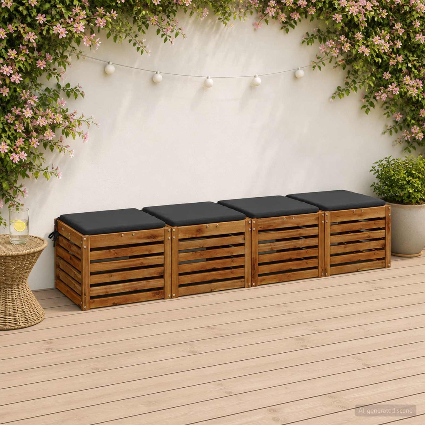 4-Piece Seat Cushions SOEST 4 pcs 100% Polyester Anthracite