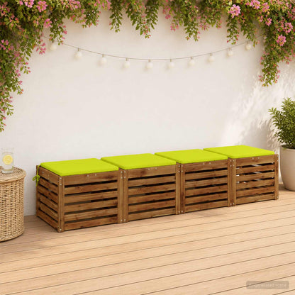 4-Piece Seat Cushions SOEST 4 pcs 100% Polyester Bright Green