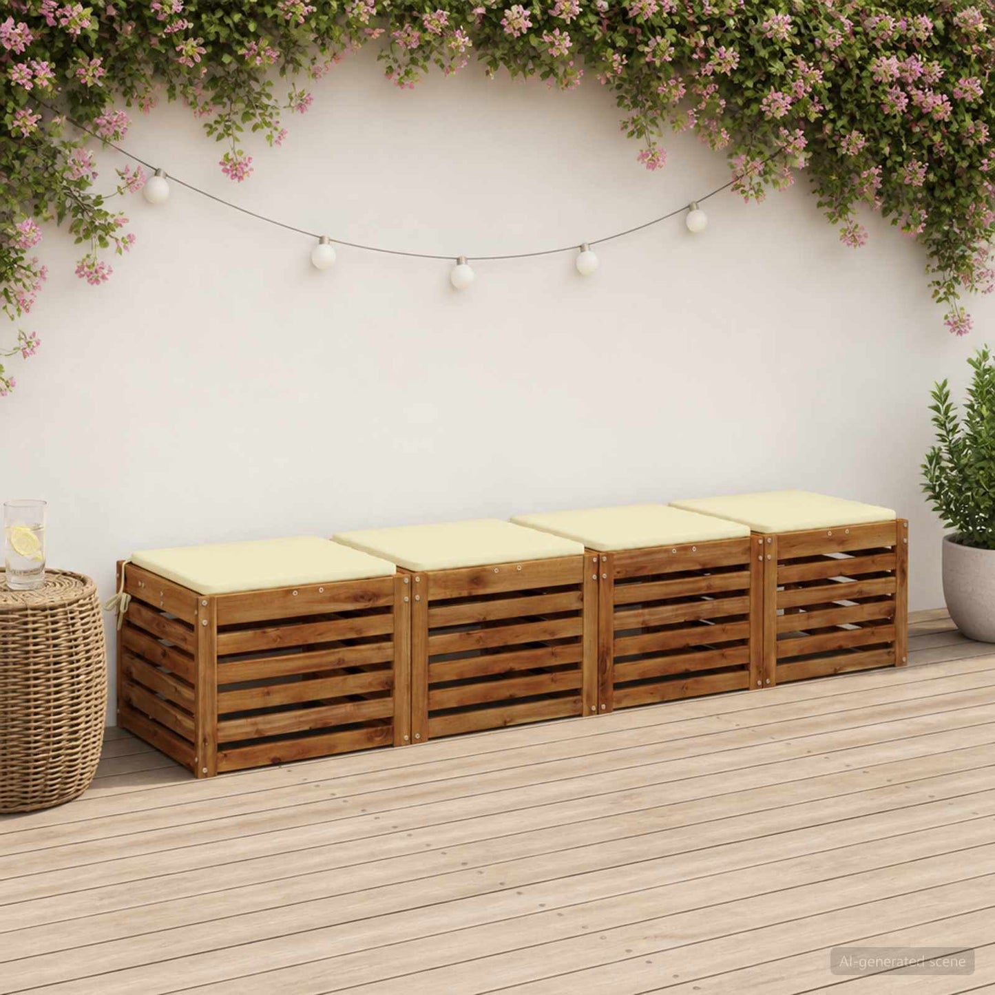4-Piece Seat Cushions SOEST 4 pcs 100% Polyester Cream