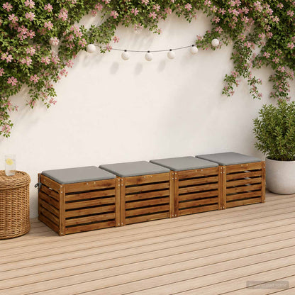 4-Piece Seat Cushions SOEST 4 pcs 100% Polyester Grey