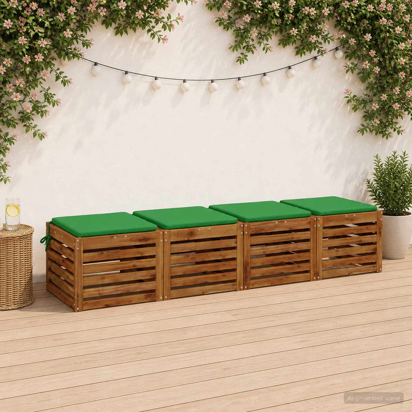 4-Piece Seat Cushions SOEST 4 pcs 100% Polyester Green
