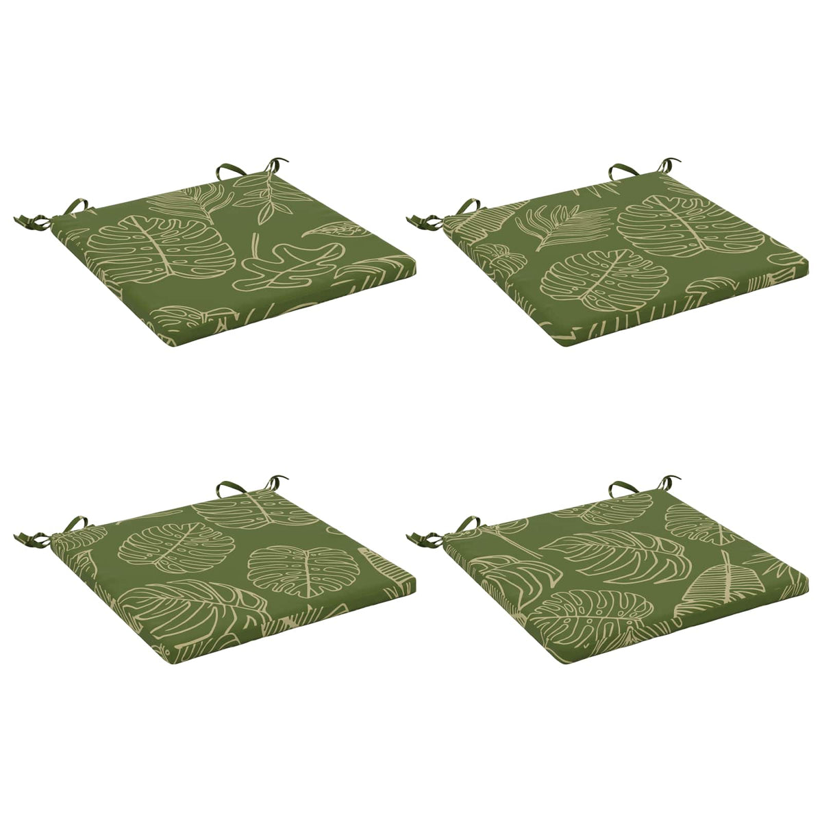 4-Piece Seat Cushions SOEST 4 pcs 100% Polyester Leaf Design