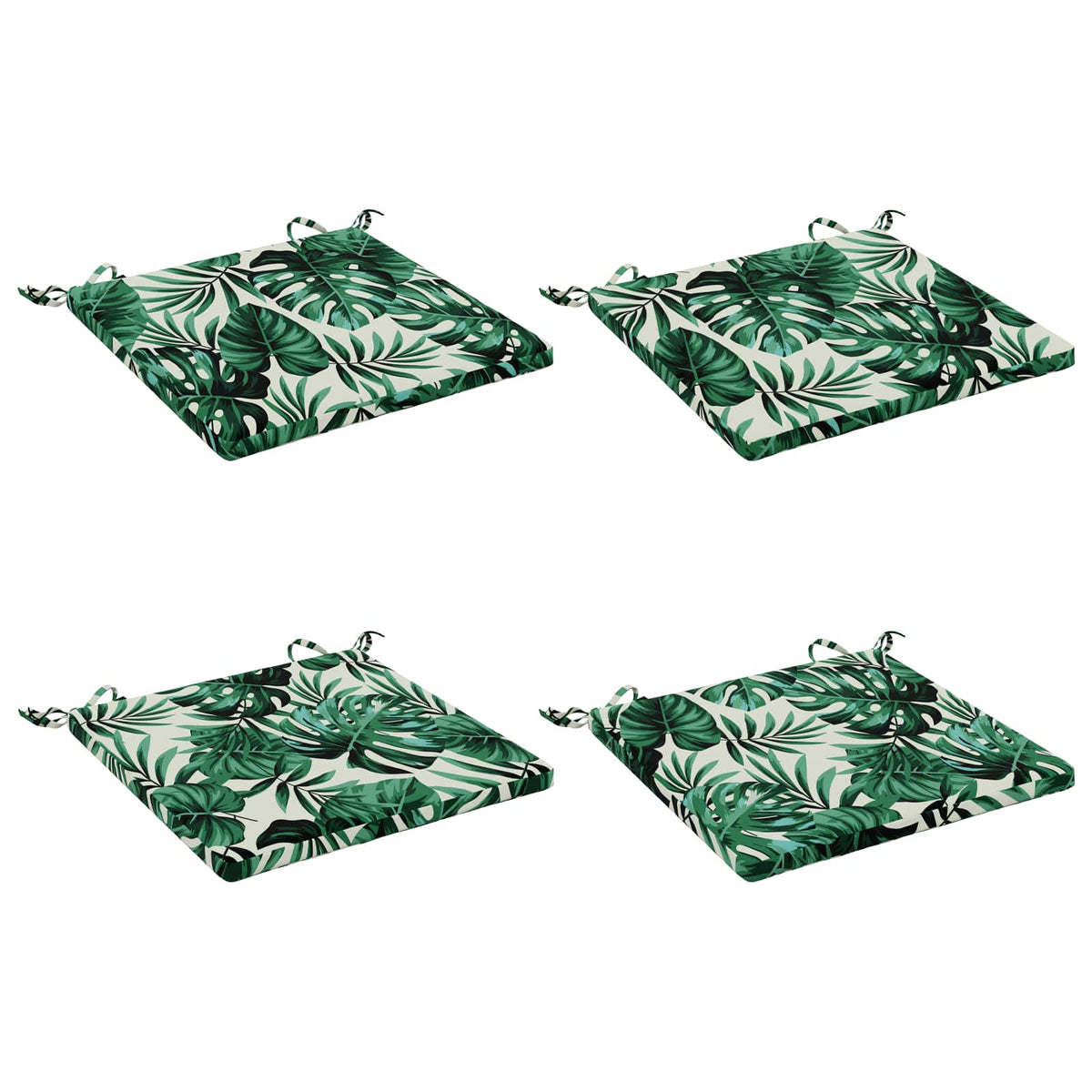 4-Piece Seat Cushions SOEST 4 pcs 100% Polyester Leaf Pattern