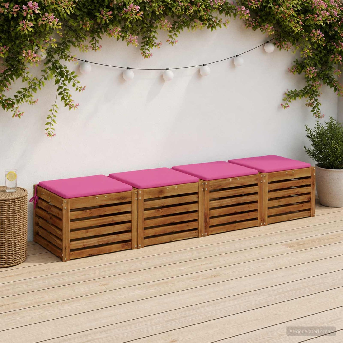 4-Piece Seat Cushions SOEST 4 pcs 100% Polyester Pink