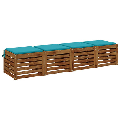 4-Piece Seat Cushions SOEST 4 pcs 100% Polyester Turquoise