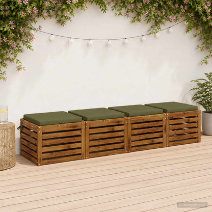 4-Piece Seat Cushions SOEST 4 pcs 100% Polyester Olive Green