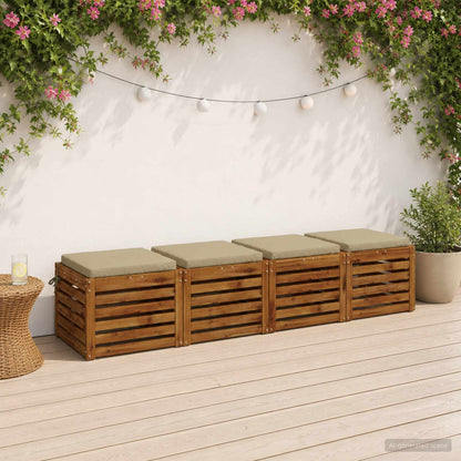 4-Piece Seat Cushions SOEST 4 pcs 100% Polyester Light Green