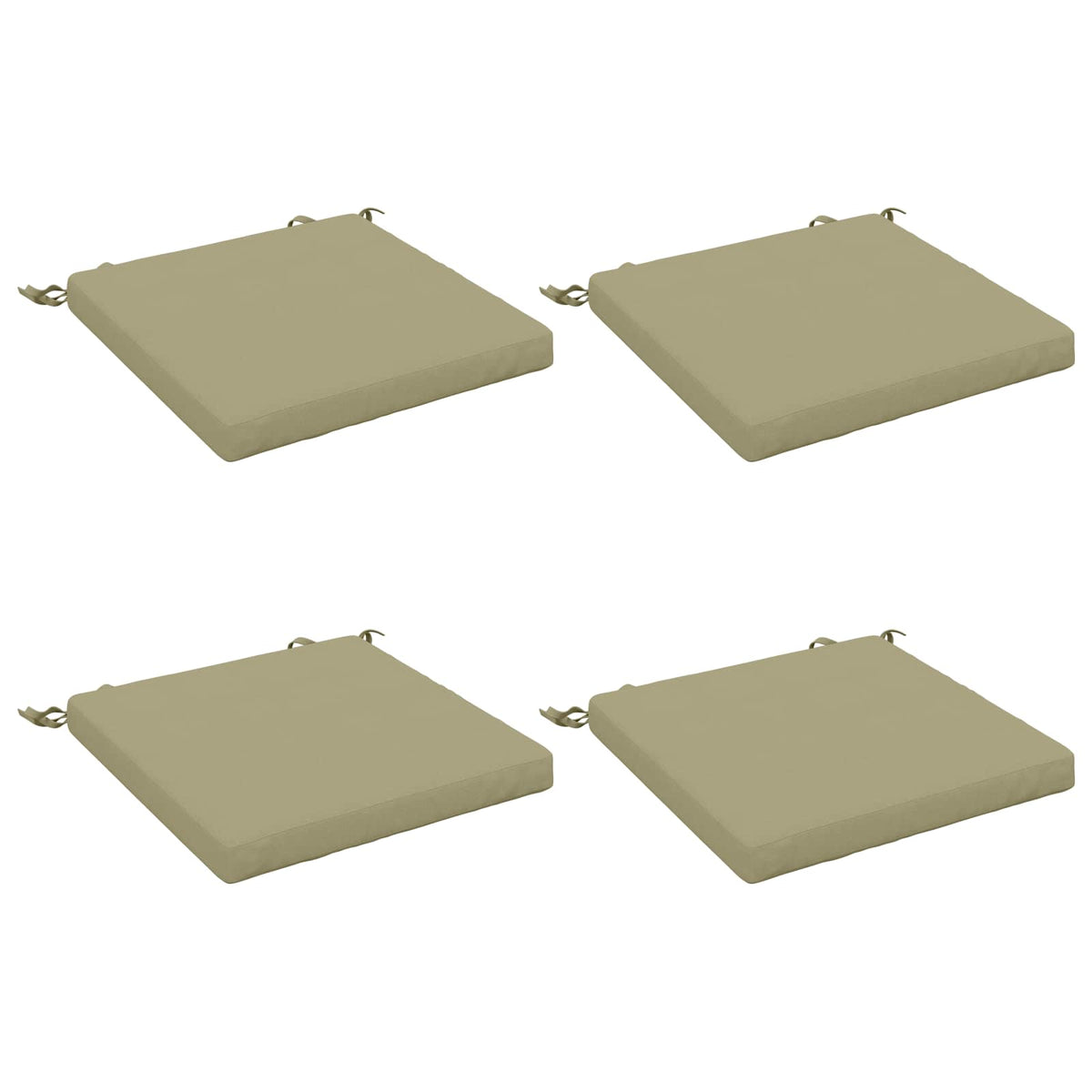 4-Piece Seat Cushions SOEST 4 pcs 100% Polyester Light Green