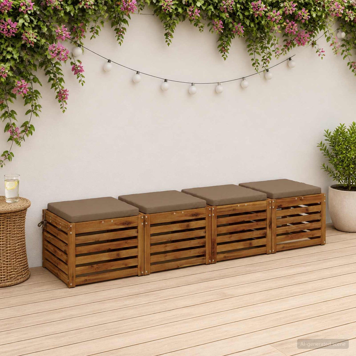 4-Piece Seat Cushions SOEST 4 pcs 100% Polyester Taupe