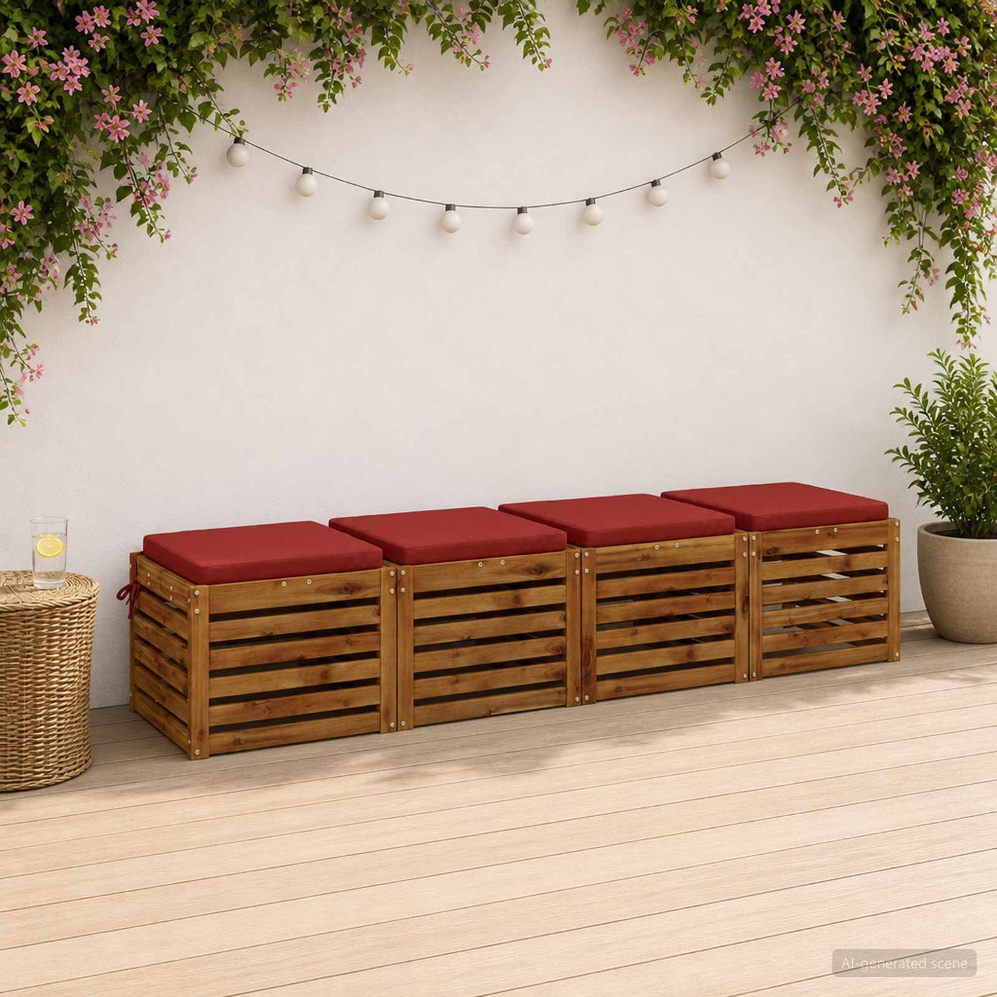 4-Piece Seat Cushions SOEST 4 pcs 100% Polyester Red