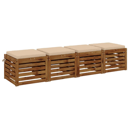 4-Piece Seat Cushions SOEST 4 pcs 100% Polyester Cream