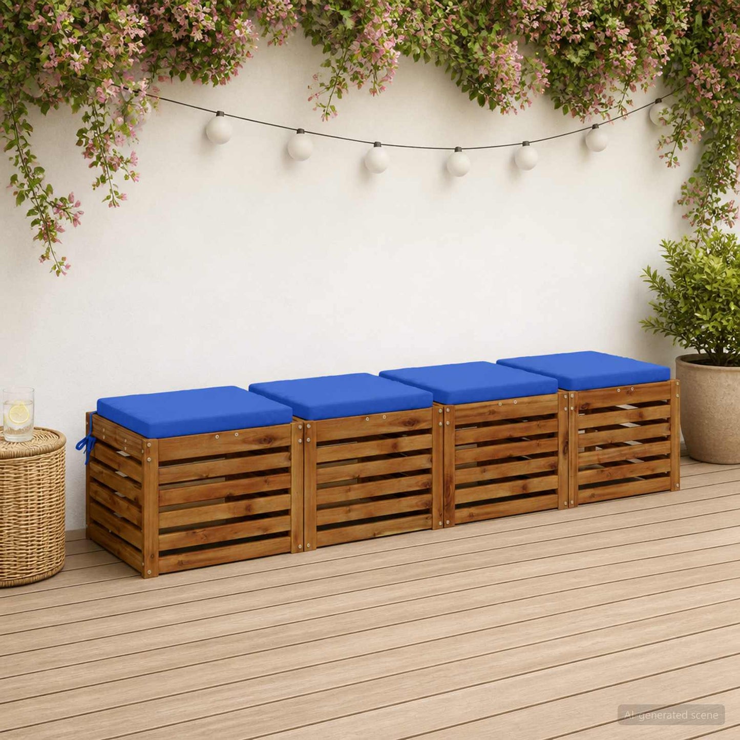 4-Piece Seat Cushions SOEST 4 pcs 100% Polyester Royal Blue