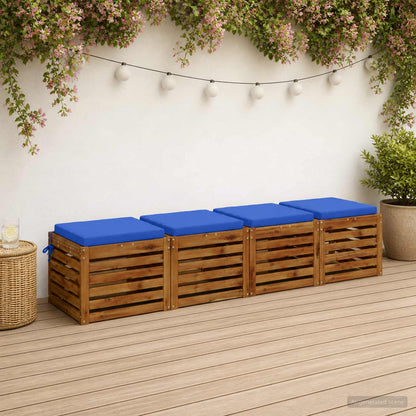 4-Piece Seat Cushions SOEST 4 pcs 100% Polyester Royal Blue