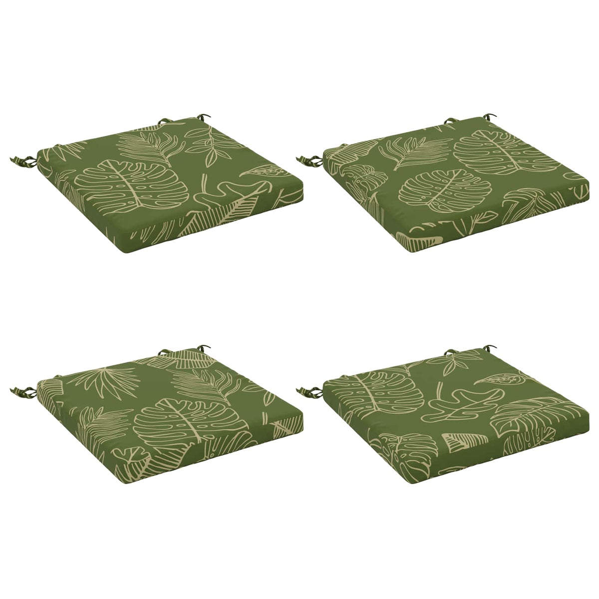4-Piece Seat Cushions SOEST 4 pcs 100% Polyester Leaf Design