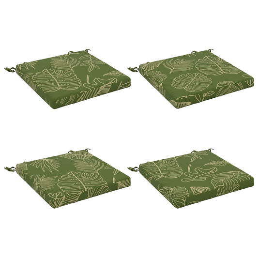 4-Piece Seat Cushions SOEST 4 pcs 100% Polyester Leaf Design