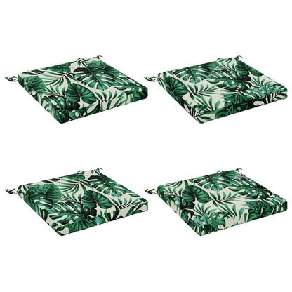 4-Piece Seat Cushions SOEST 4 pcs 100% Polyester Leaf Pattern
