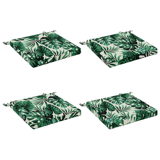 4-Piece Seat Cushions SOEST 4 pcs 100% Polyester Leaf Pattern