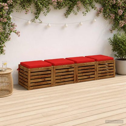 4-Piece Seat Cushions SOEST 4 pcs 100% Polyester Red