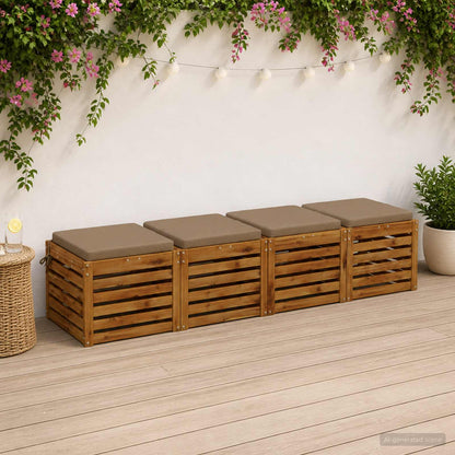 4-Piece Seat Cushions SOEST 4 pcs 100% Polyester Taupe