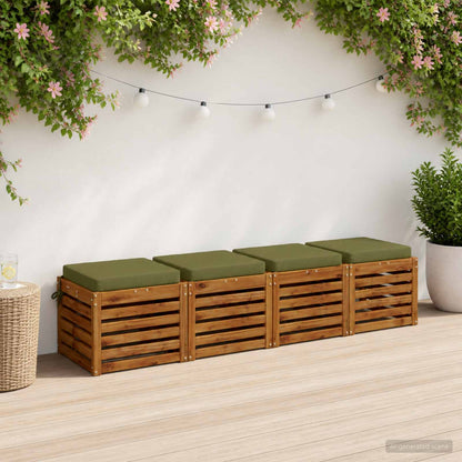 4-Piece Seat Cushions SOEST 4 pcs 100% Polyester Olive Green