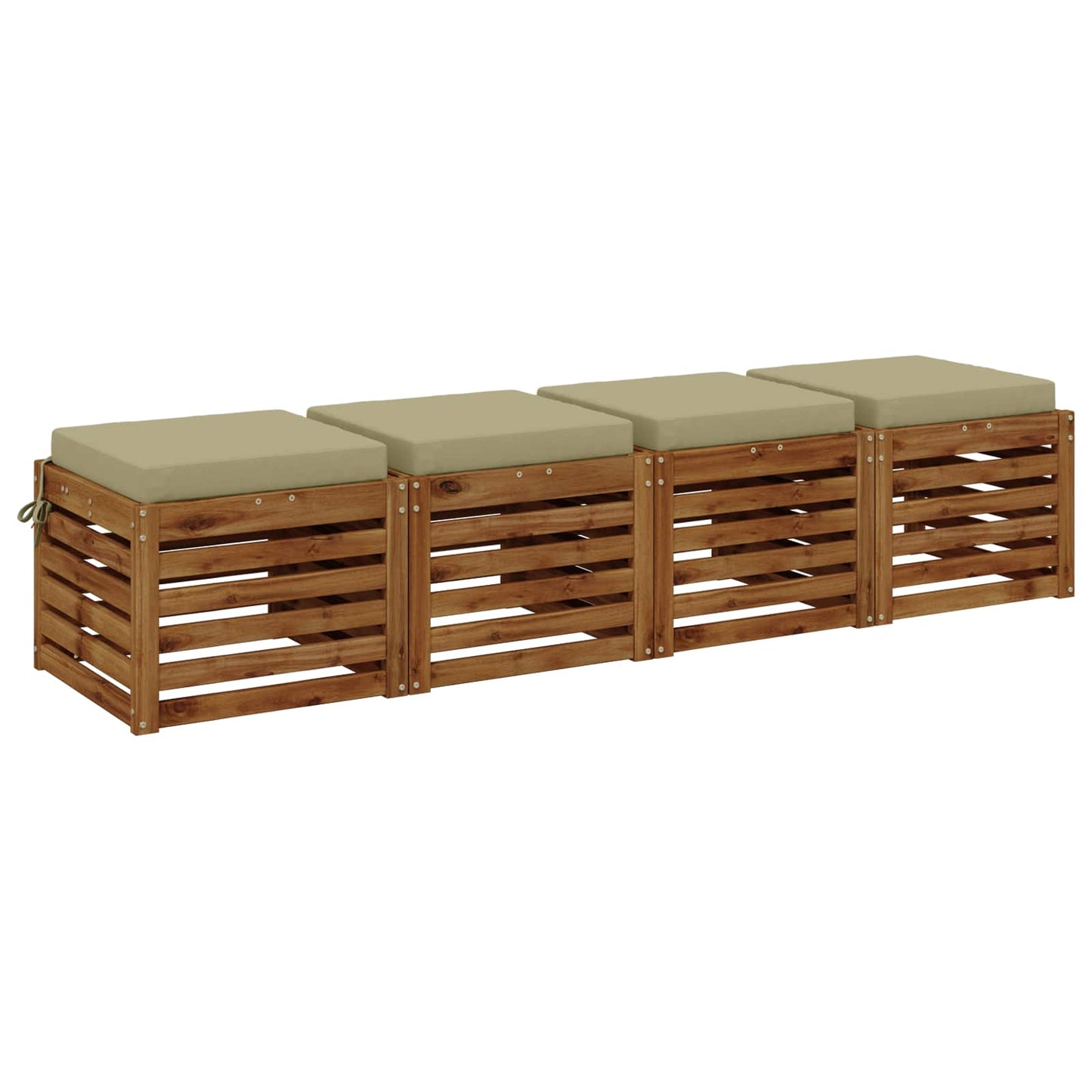 4-Piece Seat Cushions SOEST 4 pcs 100% Polyester Light Green