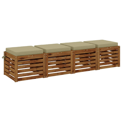 4-Piece Seat Cushions SOEST 4 pcs 100% Polyester Light Green