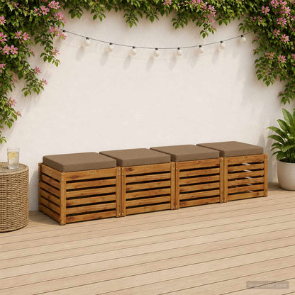 4-Piece Seat Cushions SOEST 4 pcs 100% Polyester Taupe