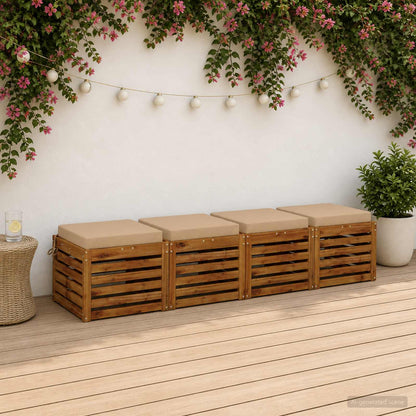 4-Piece Seat Cushions SOEST 4 pcs 100% Polyester Sand