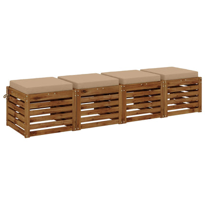 4-Piece Seat Cushions SOEST 4 pcs 100% Polyester Sand