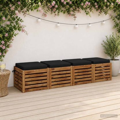 4-Piece Seat Cushions SOEST 4 pcs 100% Polyester Black