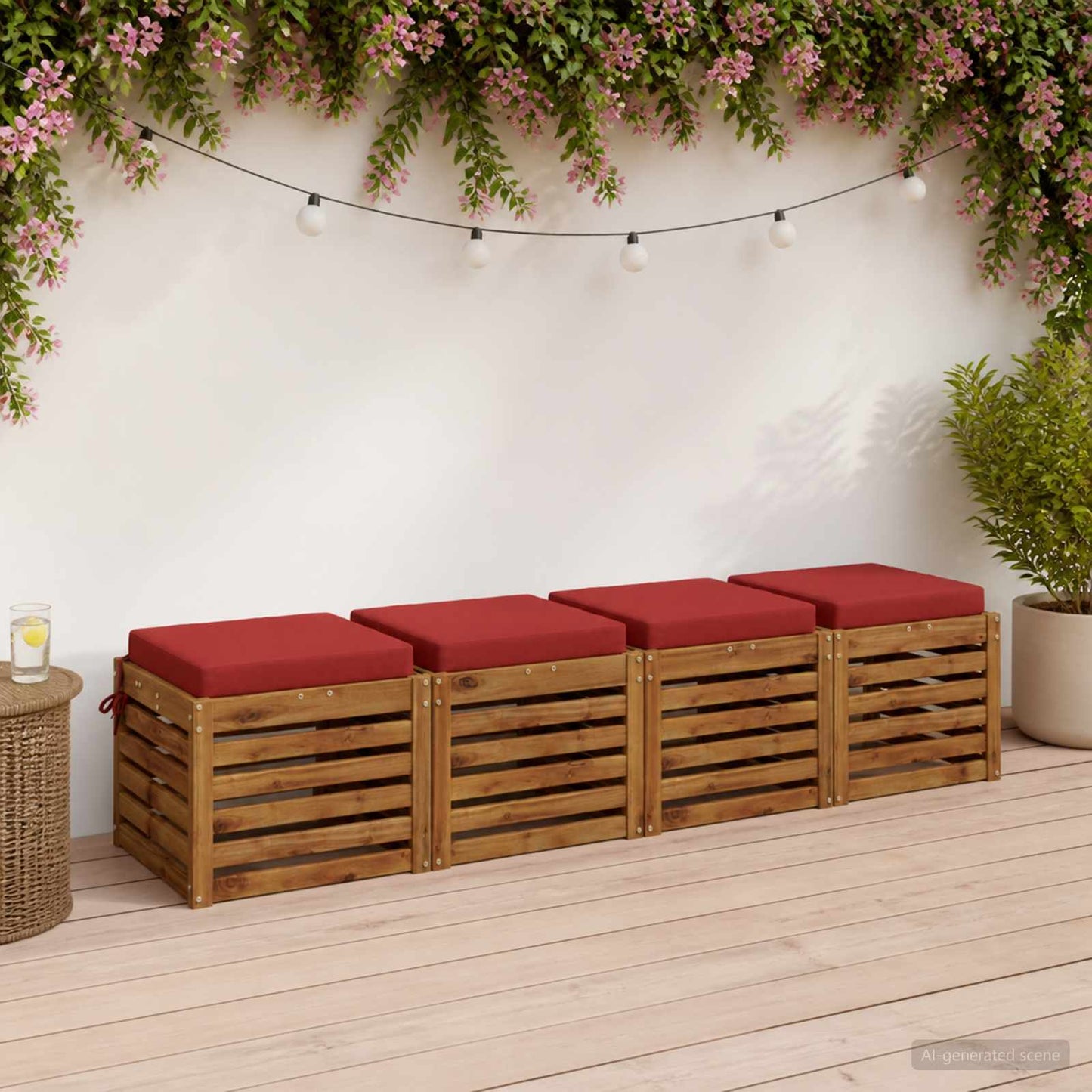 4-Piece Seat Cushions SOEST 4 pcs 100% Polyester Red