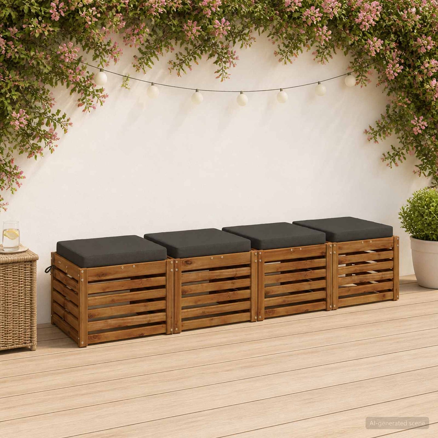 4-Piece Seat Cushions SOEST 4 pcs 100% Polyester Anthracite