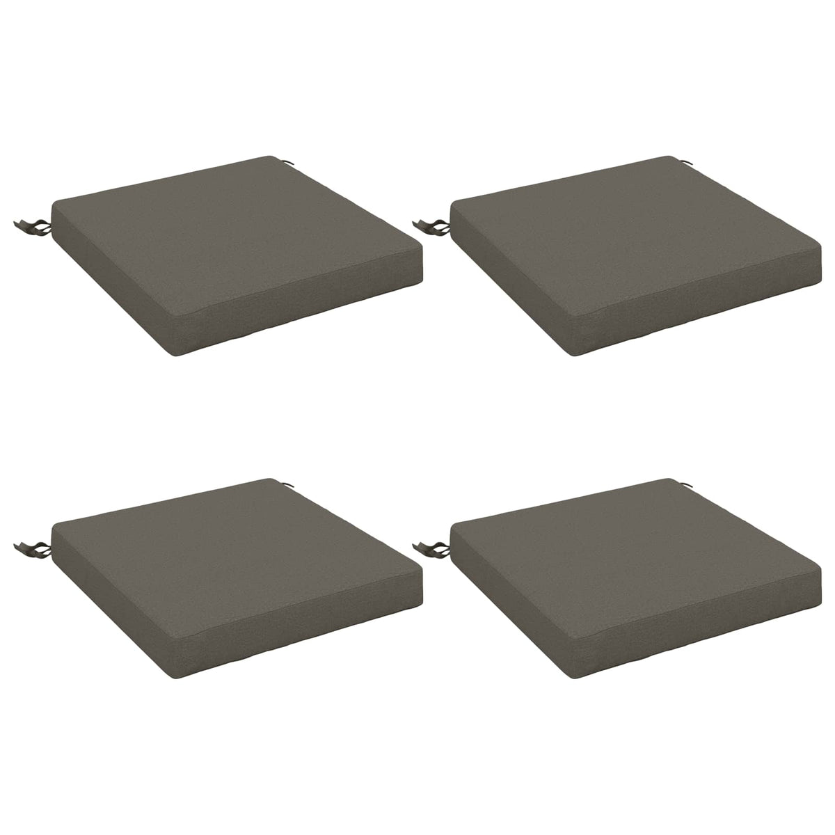 4-Piece Seat Cushions SOEST 4 pcs 100% Polyester Grey