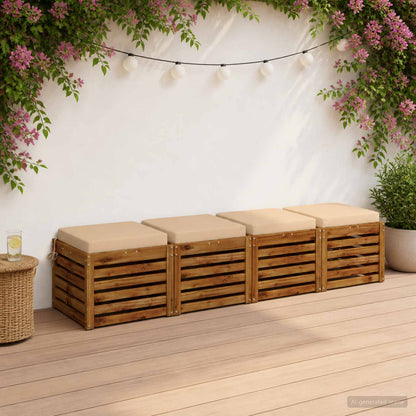 4-Piece Seat Cushions SOEST 4 pcs 100% Polyester Cream