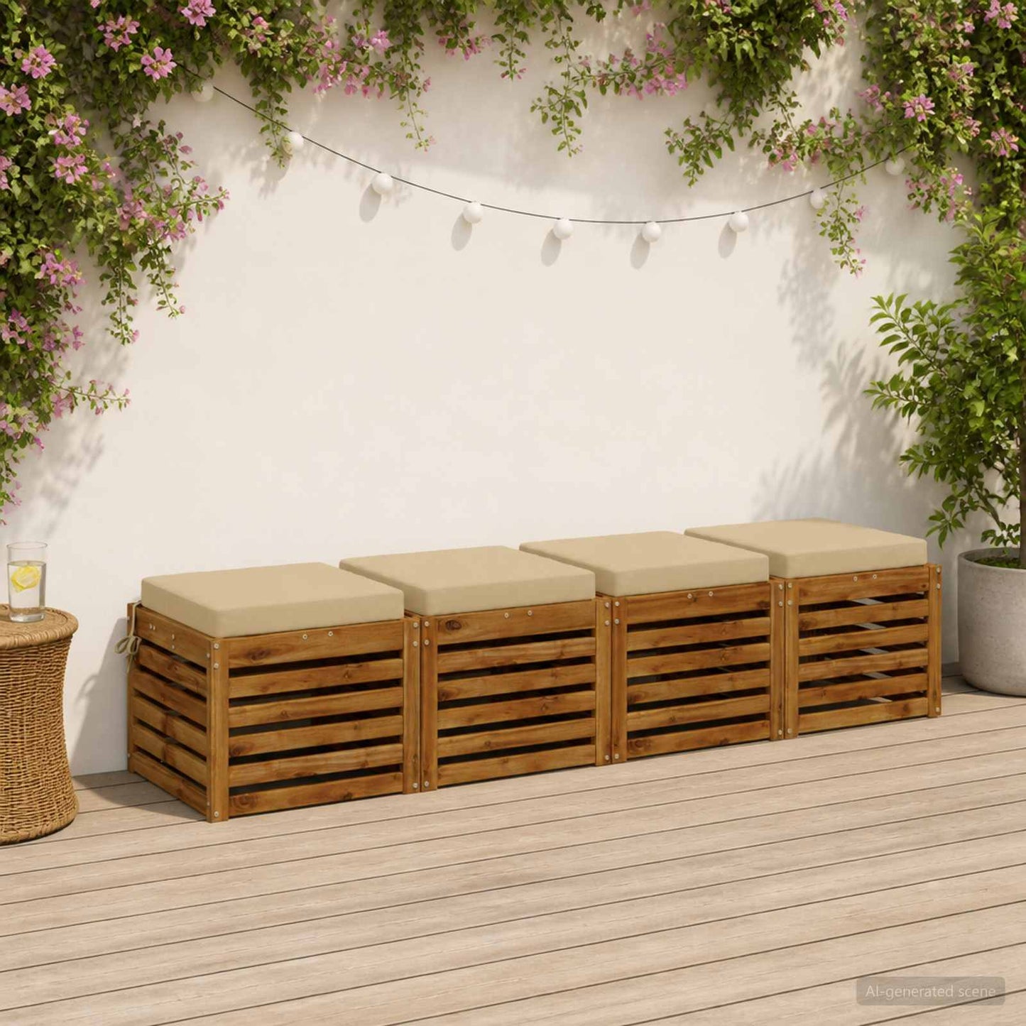 4-Piece Seat Cushions SOEST 4 pcs 100% Polyester Beige