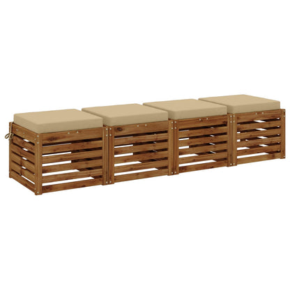4-Piece Seat Cushions SOEST 4 pcs 100% Polyester Beige
